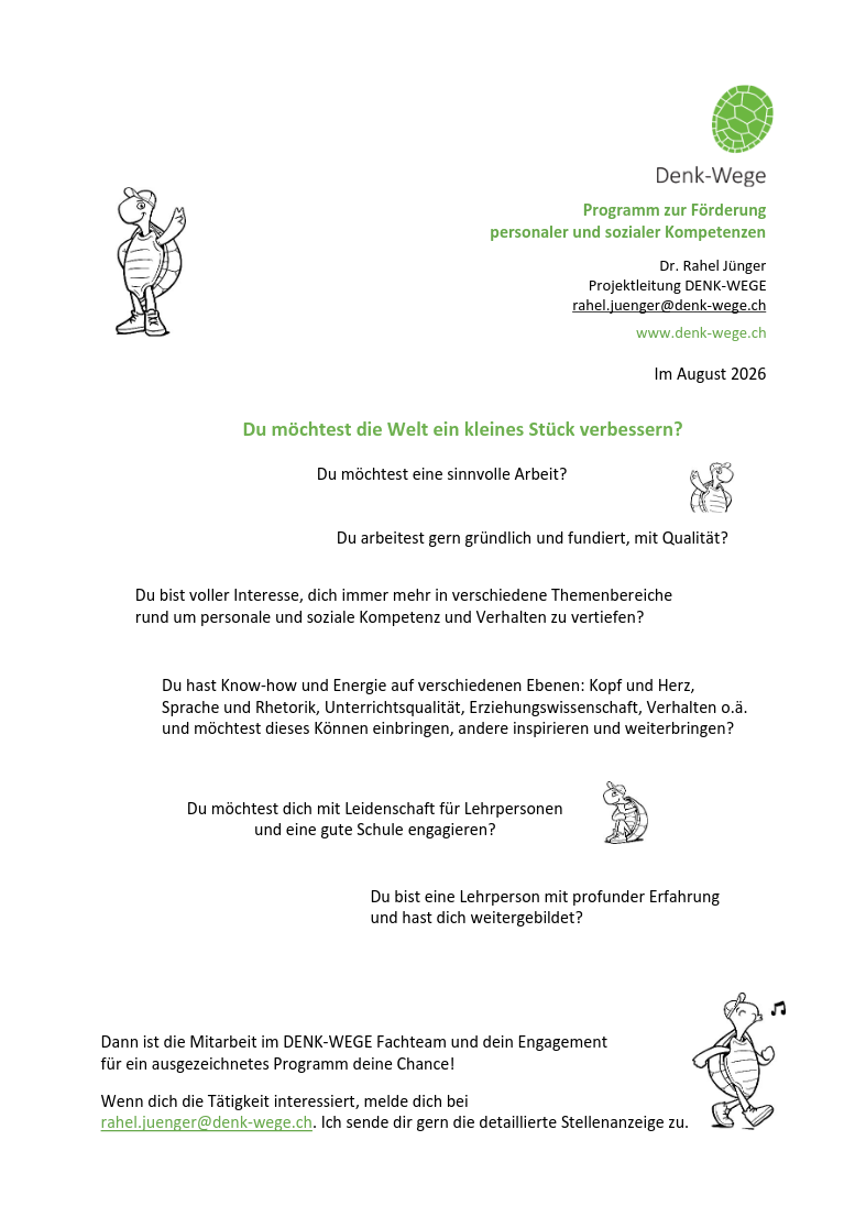 Flyer Mitwirkung im Fachteam DENK-WEGE